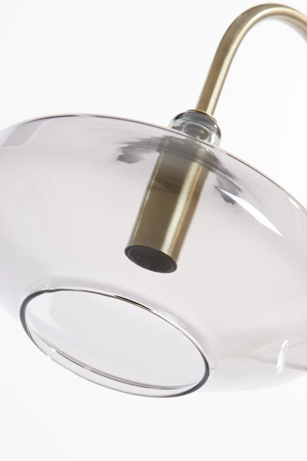 Table lamp E14 31x22x50 cm SOLNA antique bronze+smoked glass