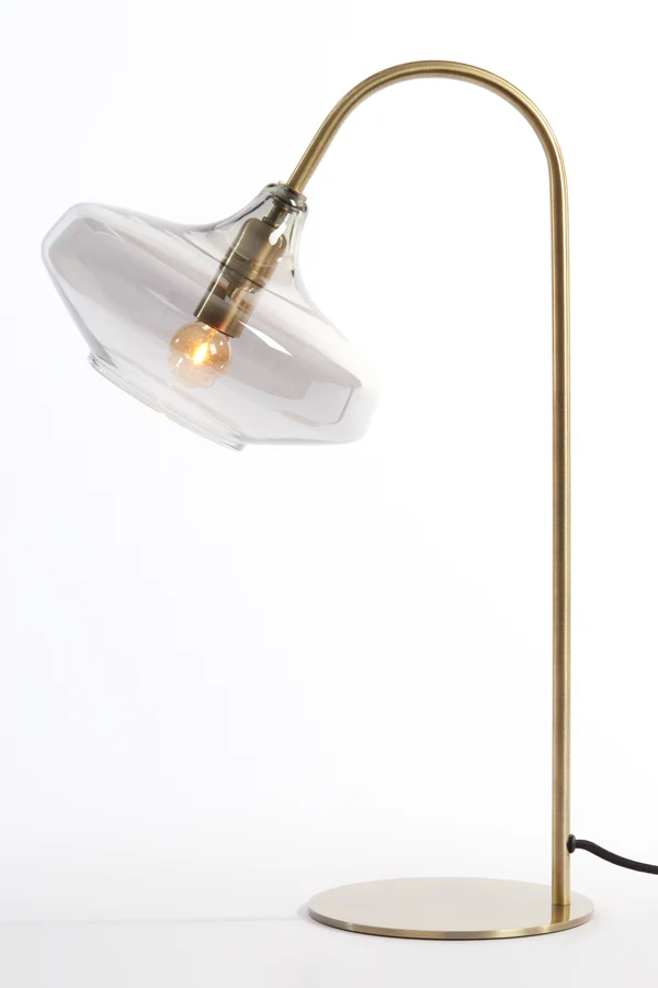 Table lamp E14 31x22x50 cm SOLNA antique bronze+smoked glass
