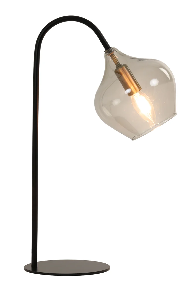 Table lamp E14 28x17x50,5 cm RAKEL matt black+smoked