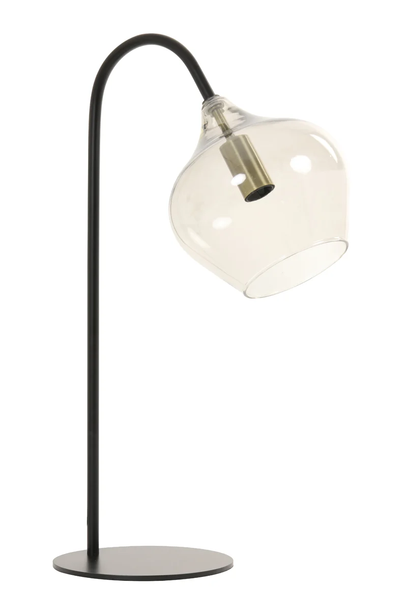 Table lamp E14 28x17x50,5 cm RAKEL matt black+smoked