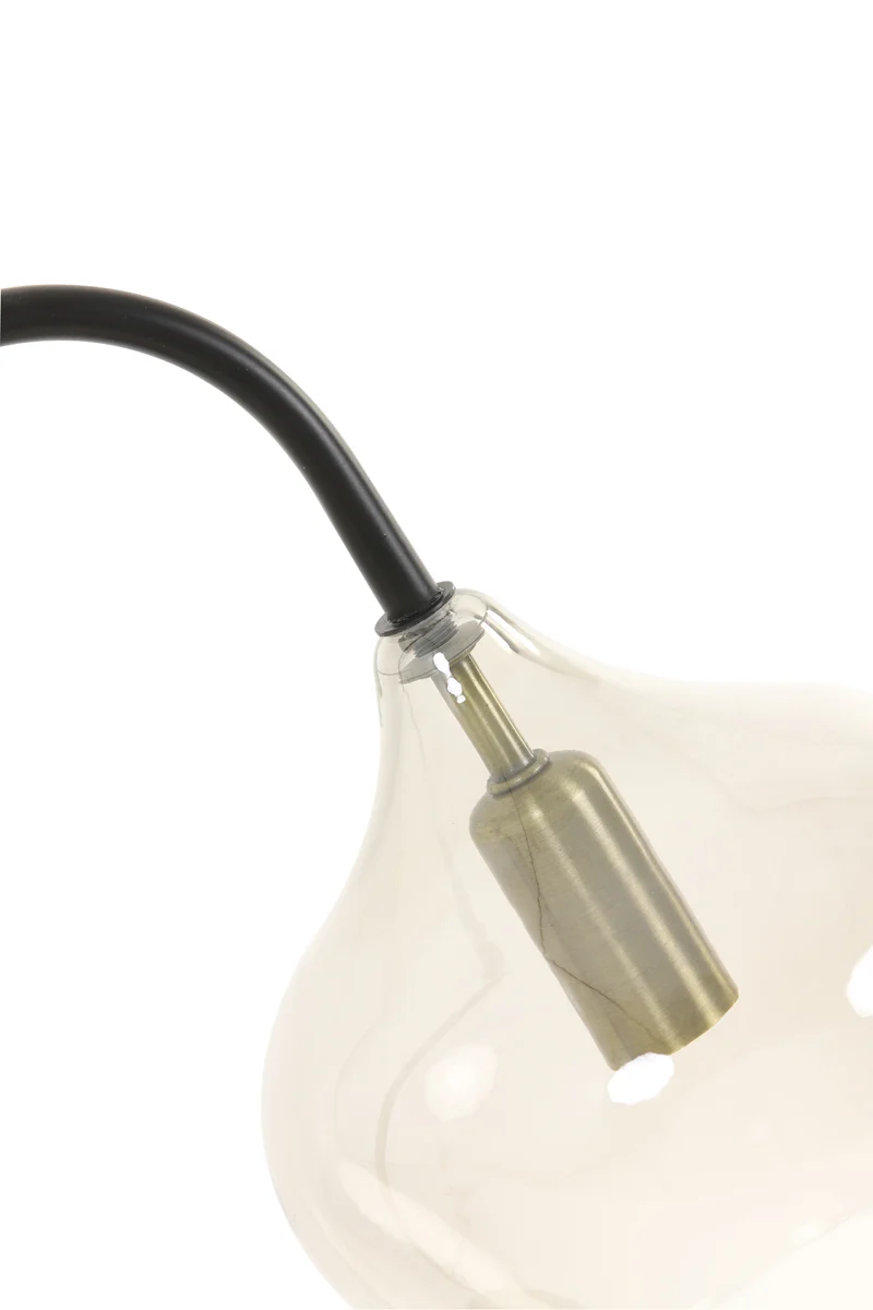 Table lamp E14 28x17x50,5 cm RAKEL matt black+smoked