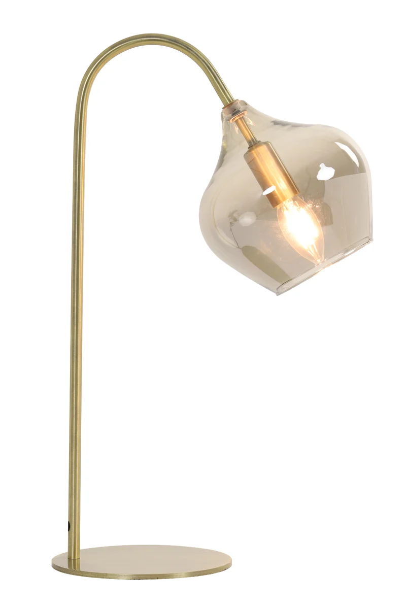 Table lamp E14 28x17x50,5 cm RAKEL antique bronze+smoked