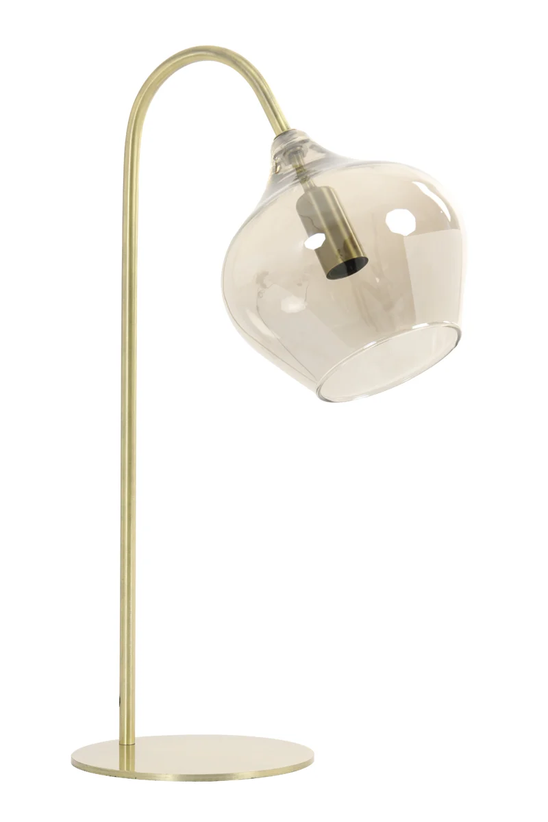 Table lamp E14 28x17x50,5 cm RAKEL antique bronze+smoked