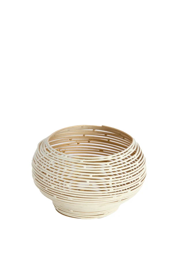 Tealight 12x8 cm URBINO matt cream+gold