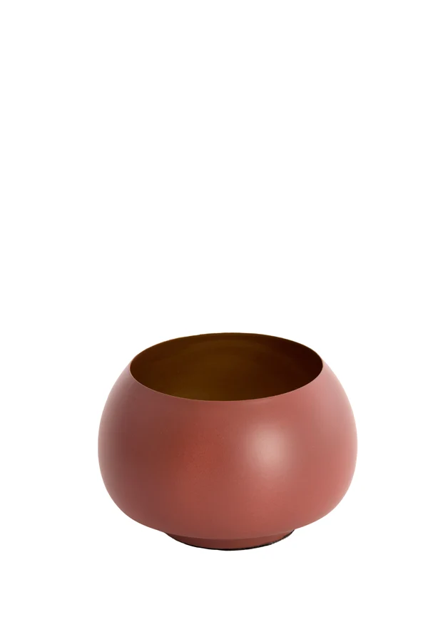 Tealight 12x8 cm RAPALLO matt dark brown+gold