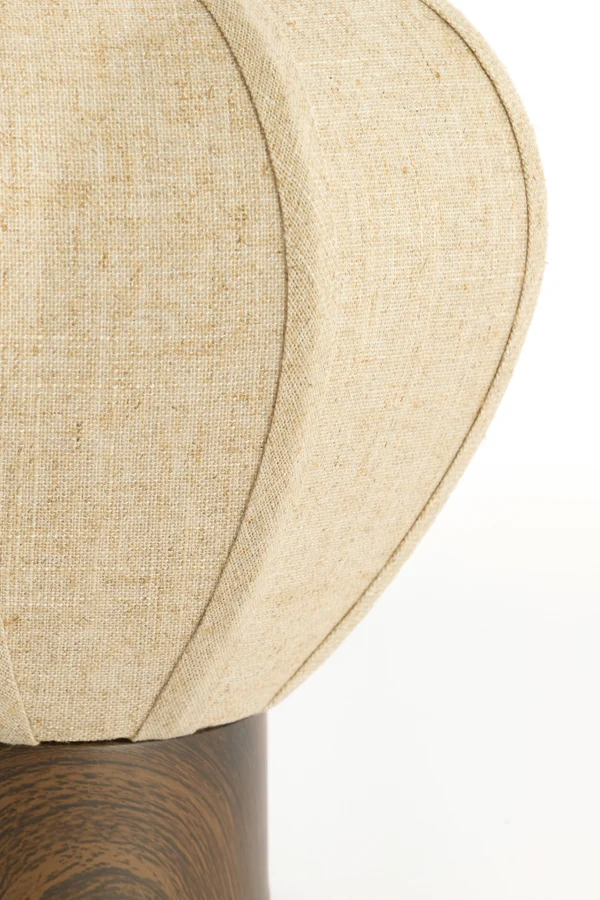 Table lamp 23x23,5 cm KYZO wood print d brown+linen nat.
