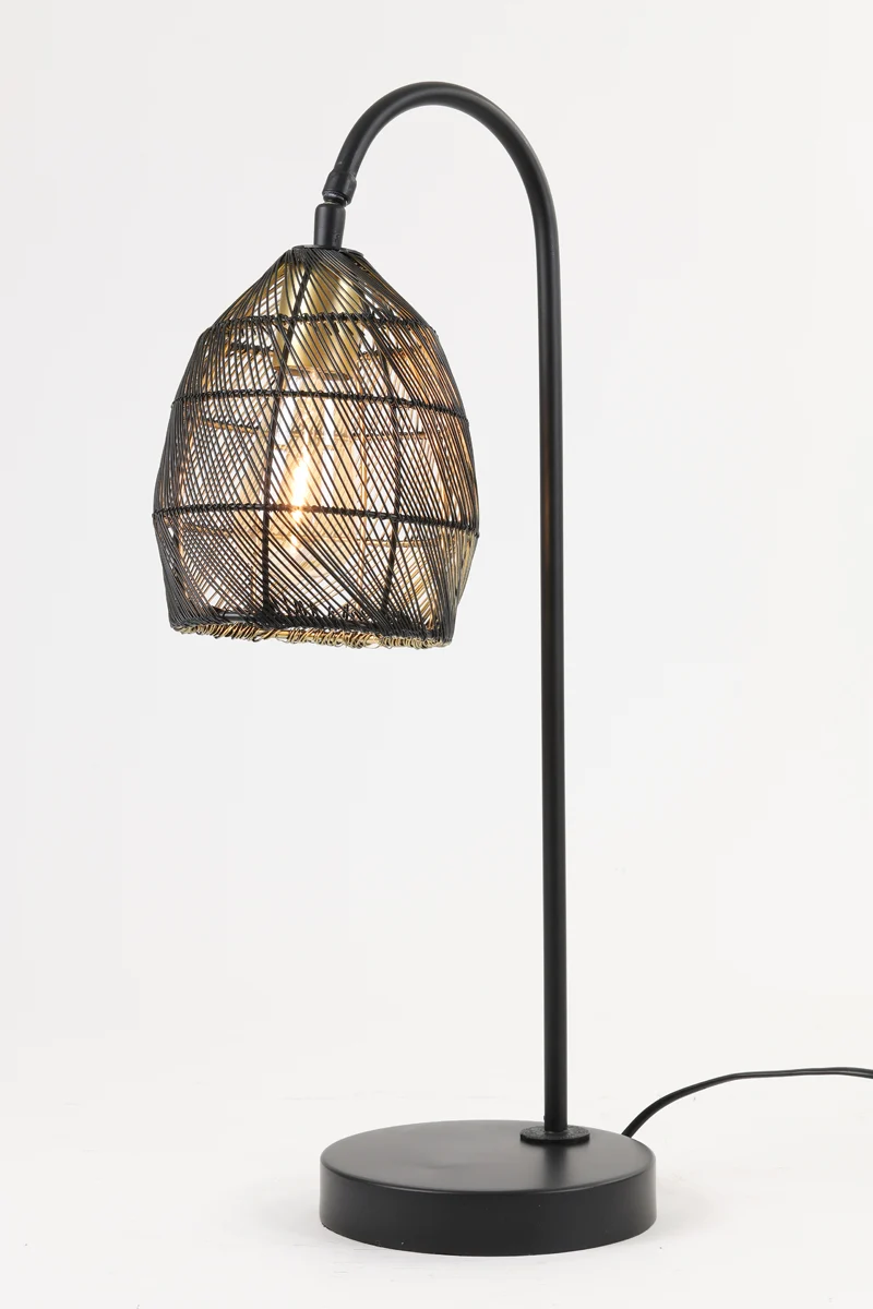 Table lamp 23x18x60 cm MEYA matt black+gold