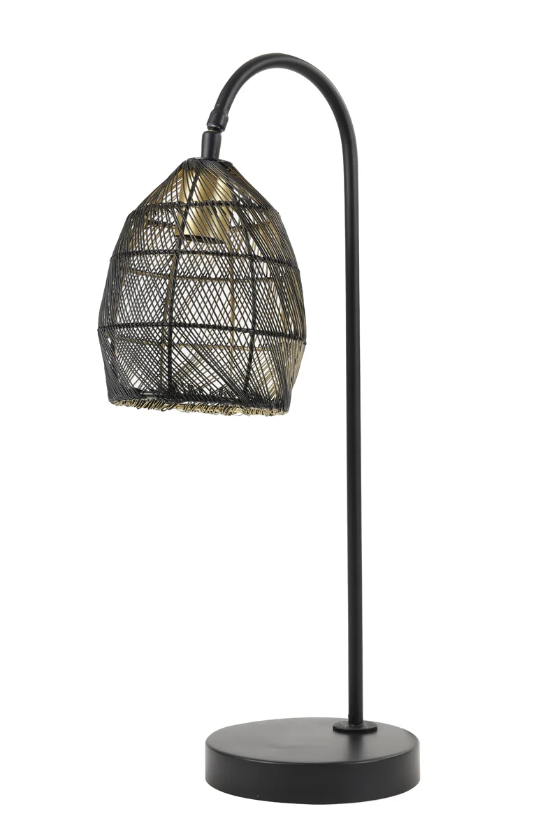 Table lamp 23x18x60 cm MEYA matt black+gold