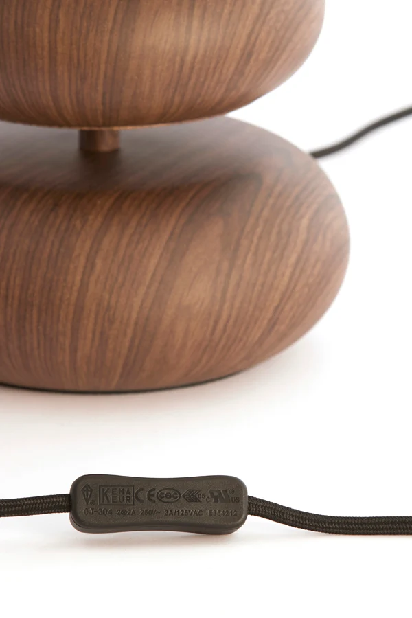 Table lamp 22x67,5 cm DANIALO wood print d brown+rope cream