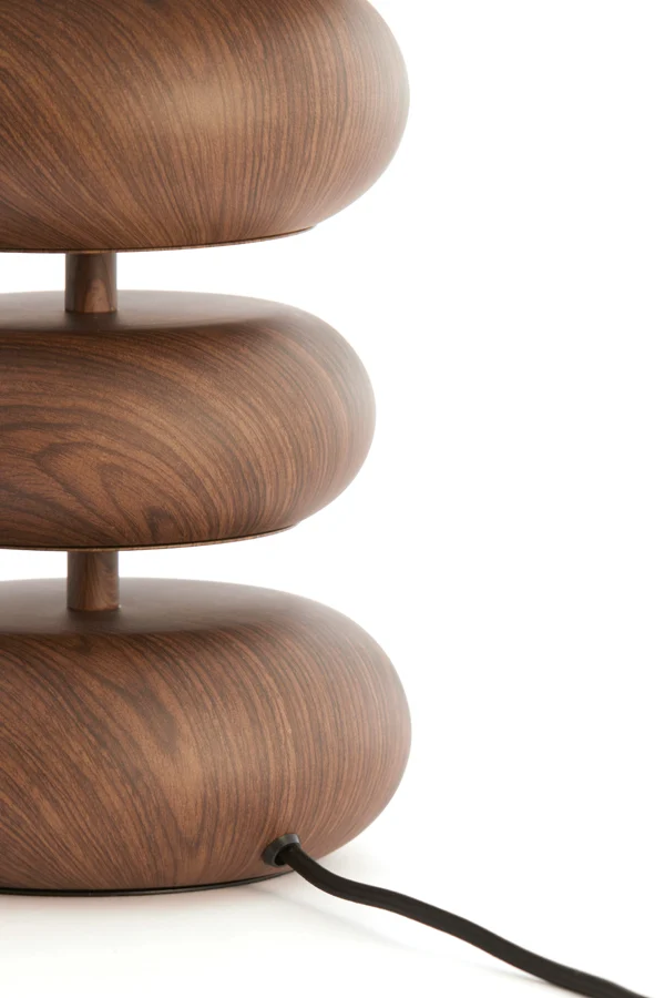 Table lamp 22x67,5 cm DANIALO wood print d brown+rope cream