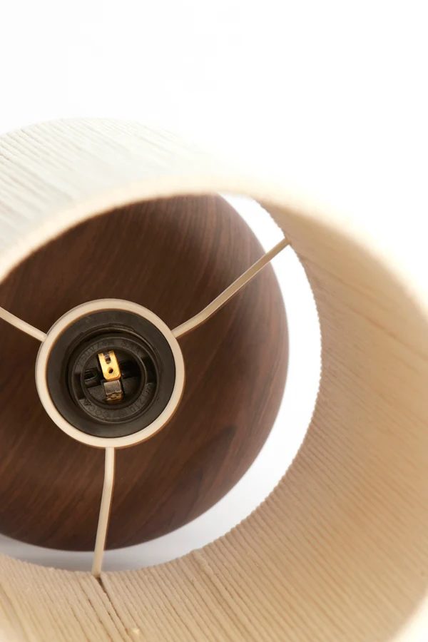 Table lamp 22x67,5 cm DANIALO wood print d brown+rope cream