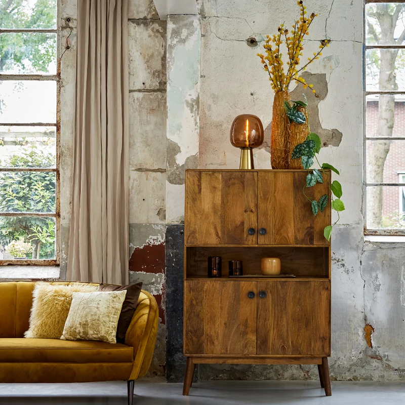 Table lamp 22x40 cm MAYSONY glass brown+bronze