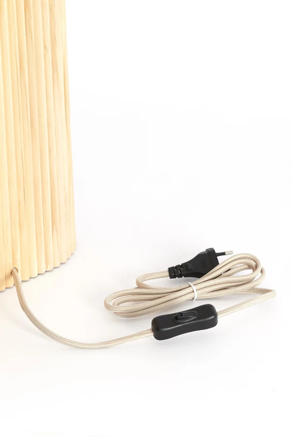 Table lamp 30x20x94 cm LASLO wood natural+linen natural