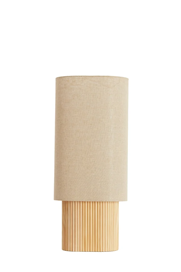 Table lamp 30x20x70 cm LASLO wood natural+linen natural