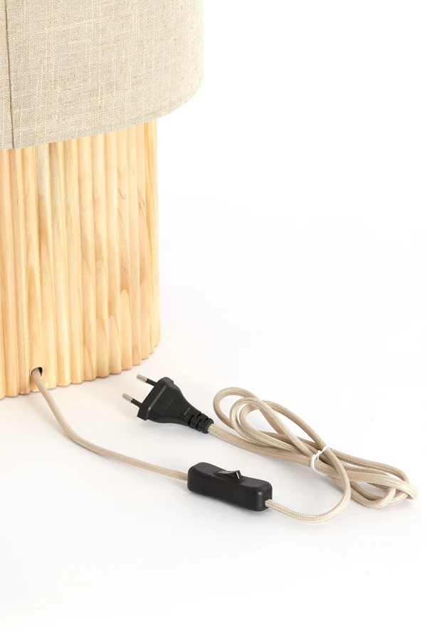 Table lamp 30x20x70 cm LASLO wood natural+linen natural