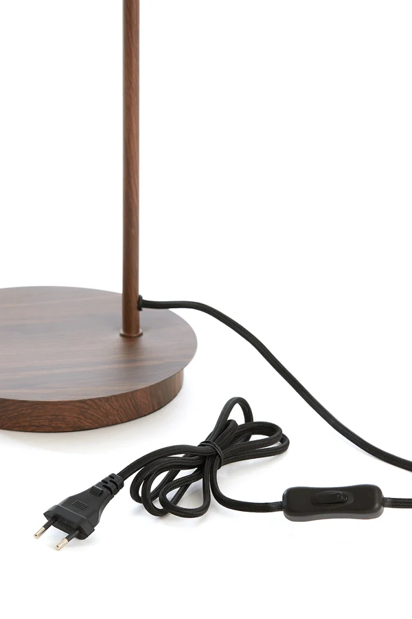 Table lamp 30x20x61 cm BAYLIE wood print d brown+brown glass