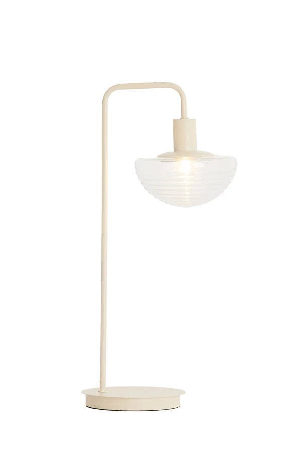 Table lamp 30x20x61 cm BAYLIE matt cream+clear glass