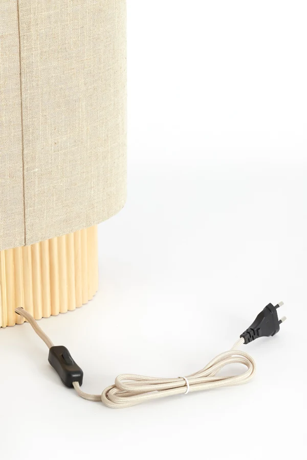 Table lamp 30x20x45 cm LASLO wood natural+linen natural