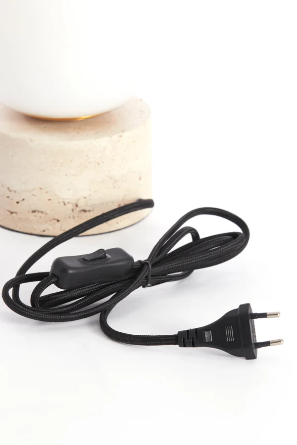 Table lamp 12x47,5 cm RYLANO glass milky+sand+antique bronz