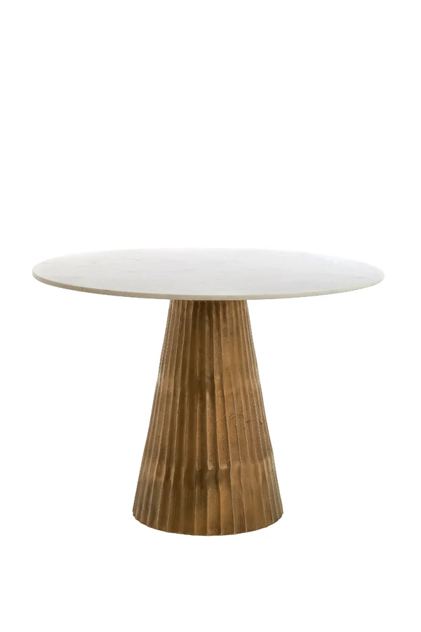 Table 100x78 cm LEYDA marble white-antique bronze
