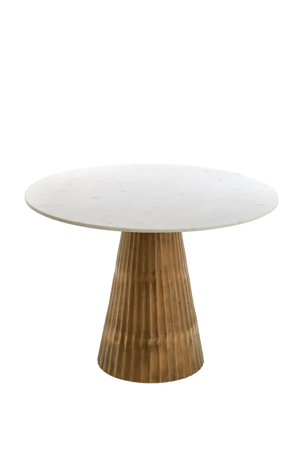Table 100x78 cm LEYDA marble white-antique bronze