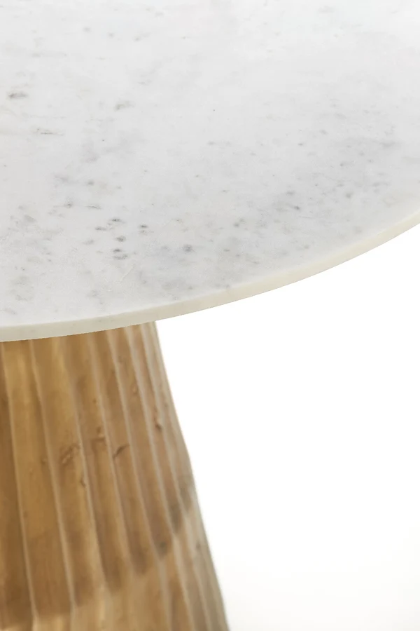 Table 100x78 cm LEYDA marble white-antique bronze