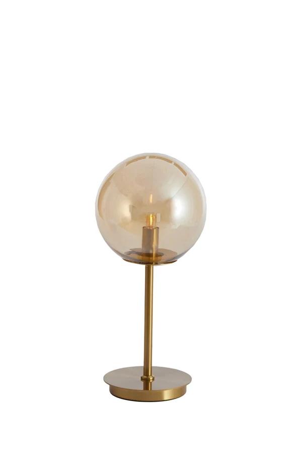 Table lamp E14 20x43 cm MEDINA glass amber+gold