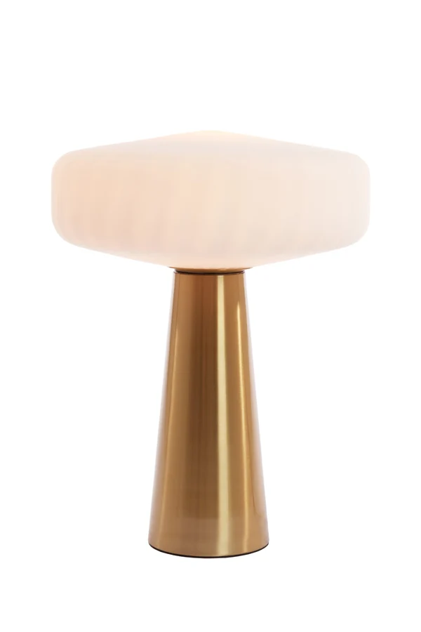 Table lamp 40x53 cm PLEAT glass matt white+gold