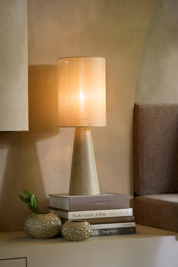 Tealight 12x7,5 cm CAREZZA ceramics taupe