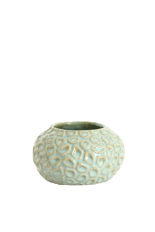 Tealight 12x7,5 cm CAREZZA ceramics light green