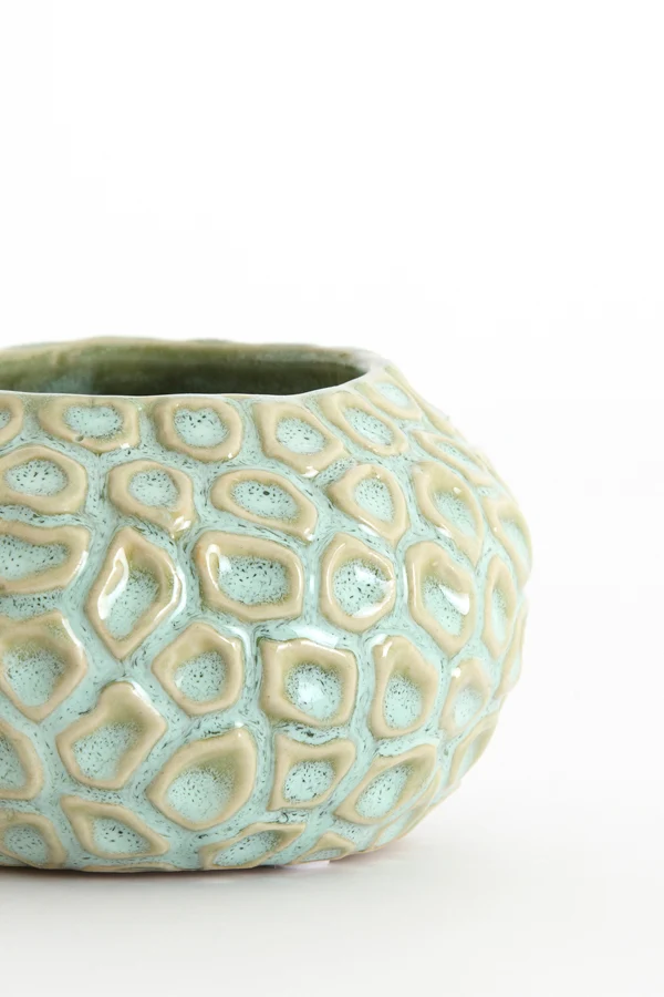 Tealight 12x7,5 cm CAREZZA ceramics light green
