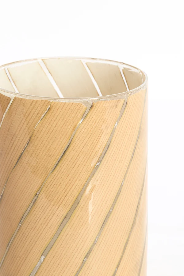 Tealight 12x17 cm BADAYA glass clear+terra