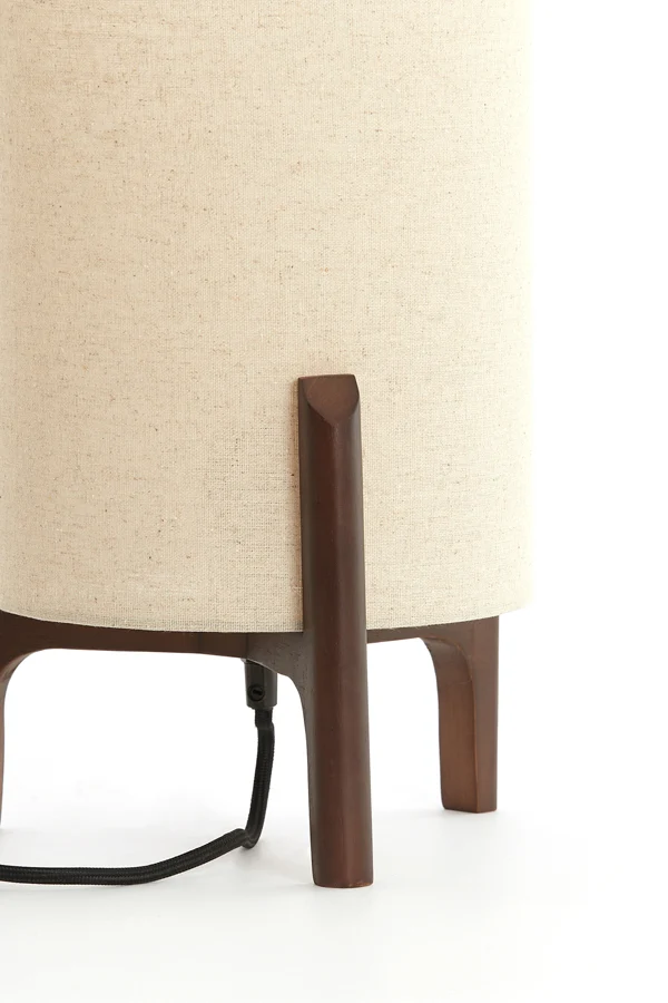 Table lamp 22x33 cm LITTO dark brown+linen natural