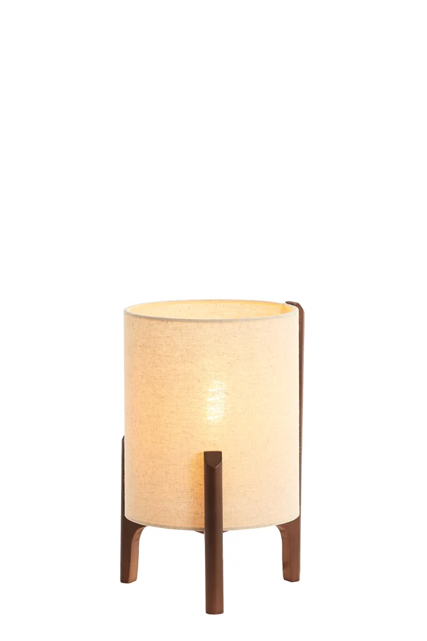 Table lamp 22x33 cm LITTO dark brown+linen natural