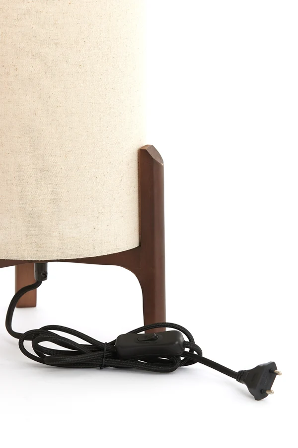 Table lamp 22x33 cm LITTO dark brown+linen natural