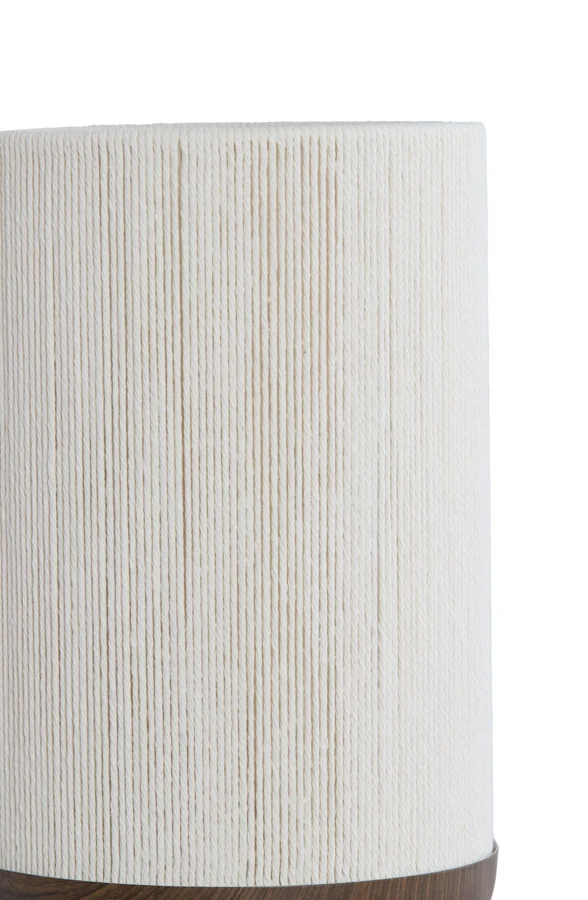 Table lamp 22,5x50 cm DANIA wood print d brown+rope cream