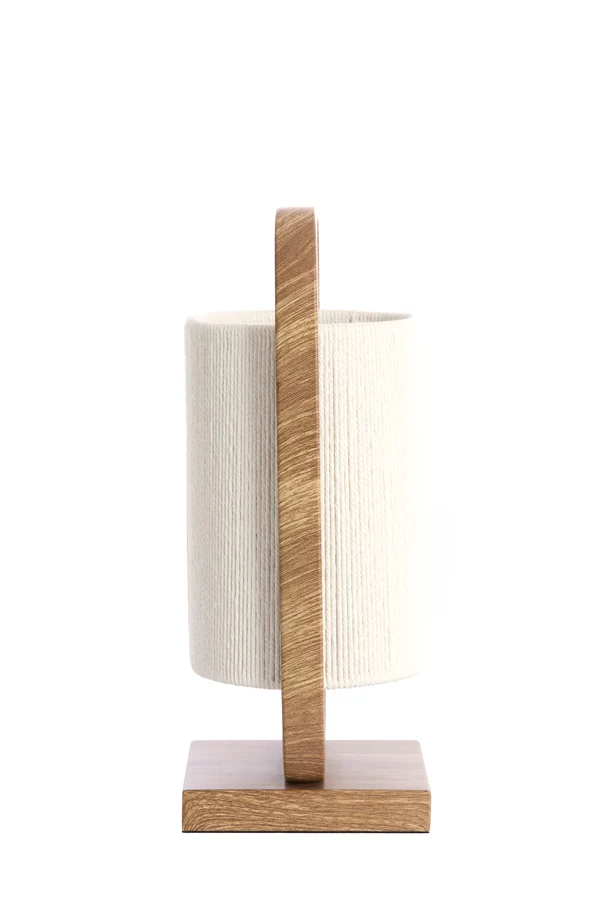 Table lamp 22,5x15x37,5 cm LECCE wood prnt naturl+rope cream
