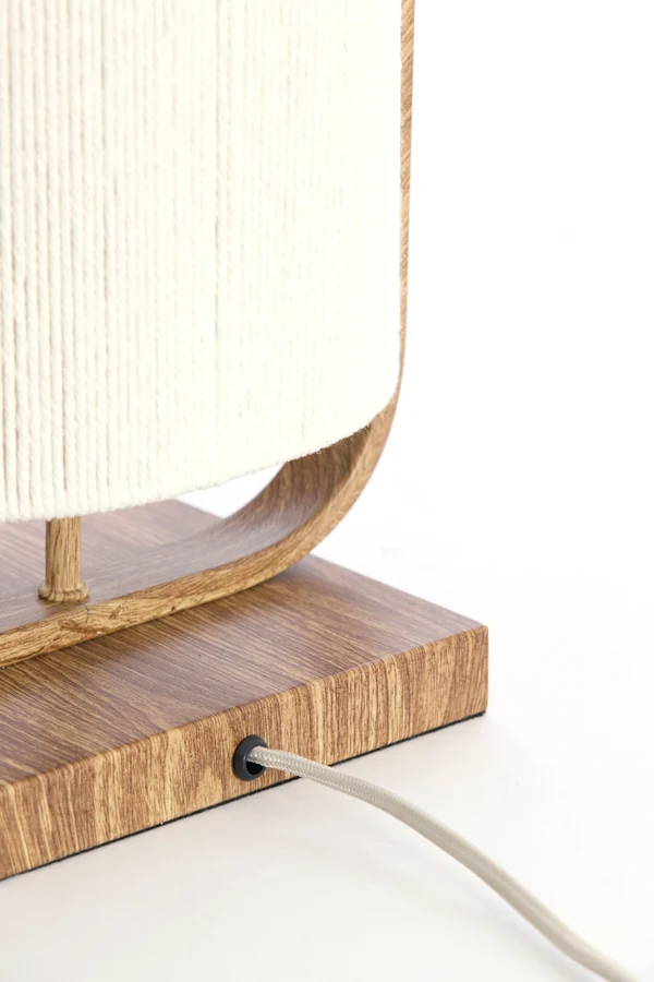 Table lamp 22,5x15x37,5 cm LECCE wood prnt naturl+rope cream