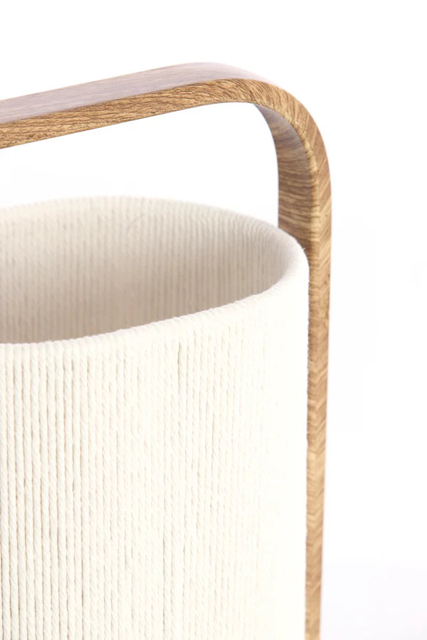 Table lamp 22,5x15x37,5 cm LECCE wood prnt naturl+rope cream