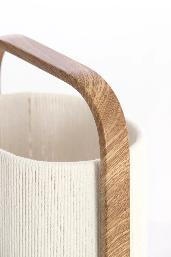 Table lamp 22,5x15x37,5 cm LECCE wood prnt naturl+rope cream