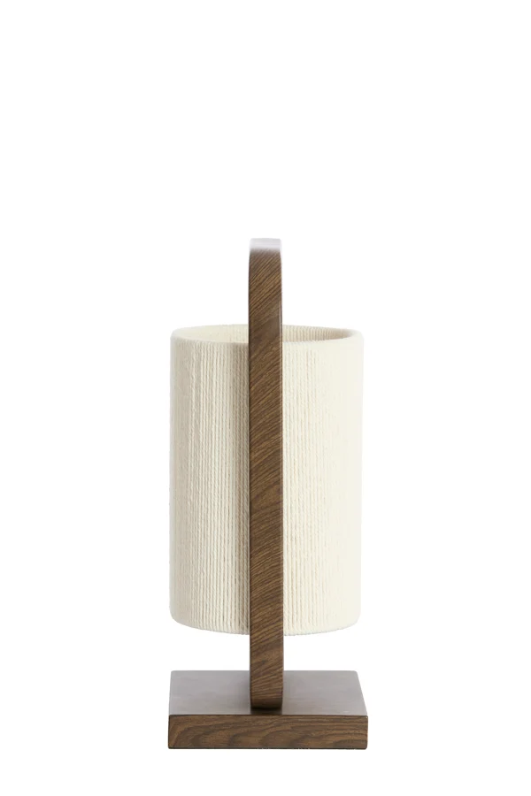 Table lamp 22,5x15x37,5 cm LECCE wood prnt d brwn+rope cream
