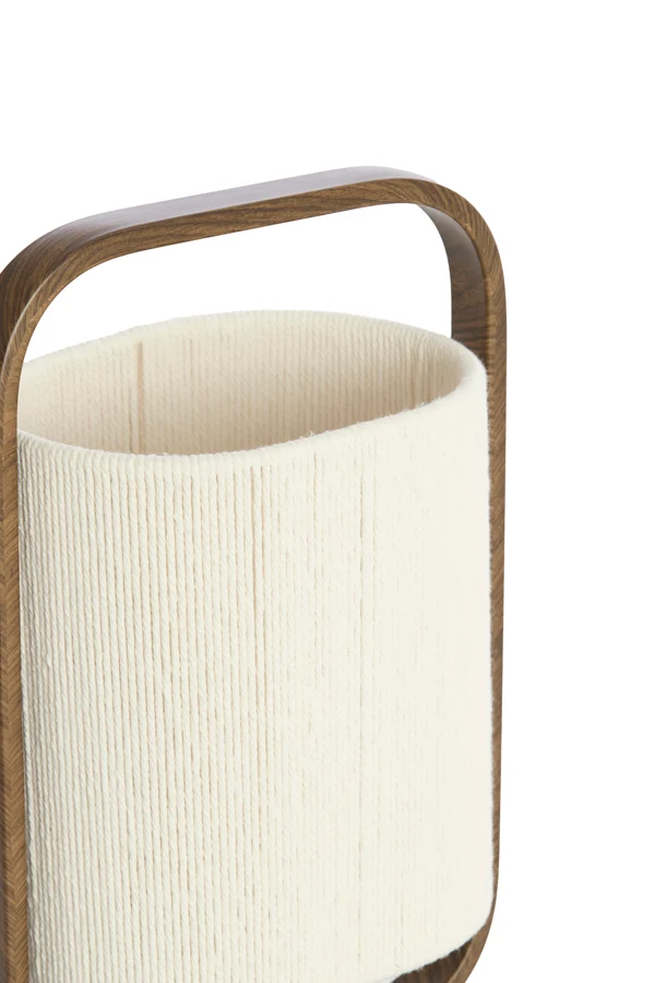 Table lamp 22,5x15x37,5 cm LECCE wood prnt d brwn+rope cream