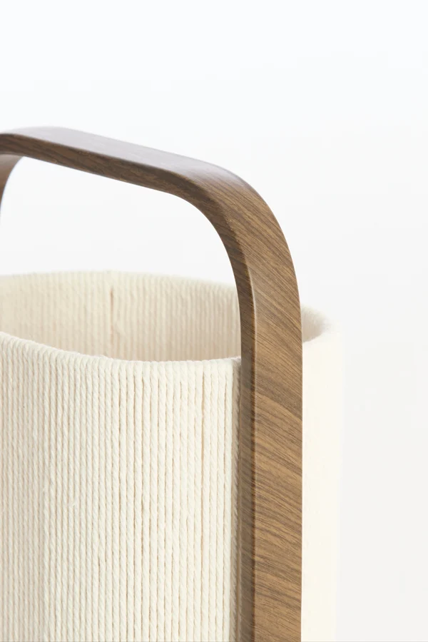 Table lamp 22,5x15x37,5 cm LECCE wood prnt d brwn+rope cream
