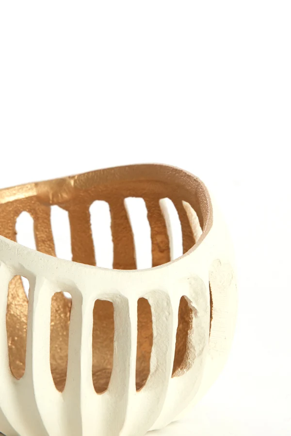 Tealight 10x8 cm CHALCO cream+gold