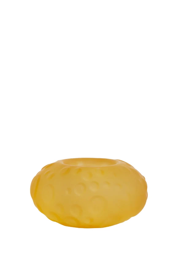 Tealight 10x6 cm FINLEY glass matt ocher yellow