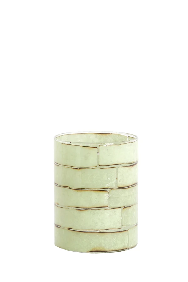 Tealight 10x13 cm DRONERI glass clear+mint green