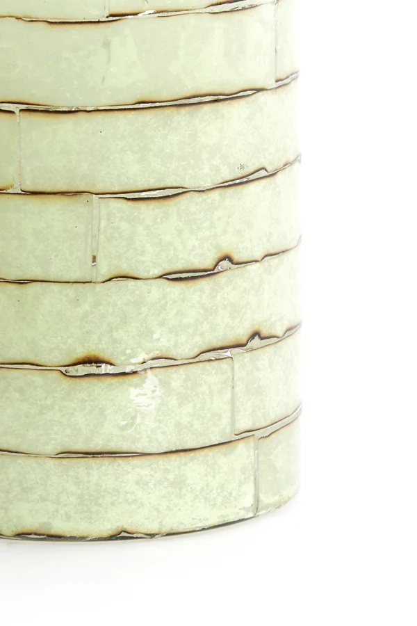 Tealight 10x13 cm DRONERI glass clear+mint green