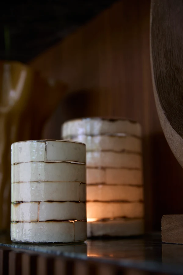 Tealight 10x13 cm DRONERI glass clear+mint green