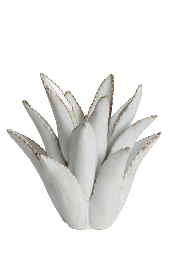 Tealight 24,5x23 cm CACTUS ceramics cream