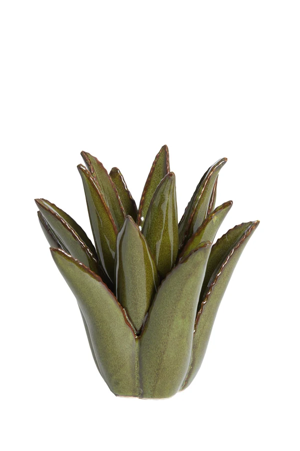 Tealight 21x21 cm CACTUS ceramics dark green